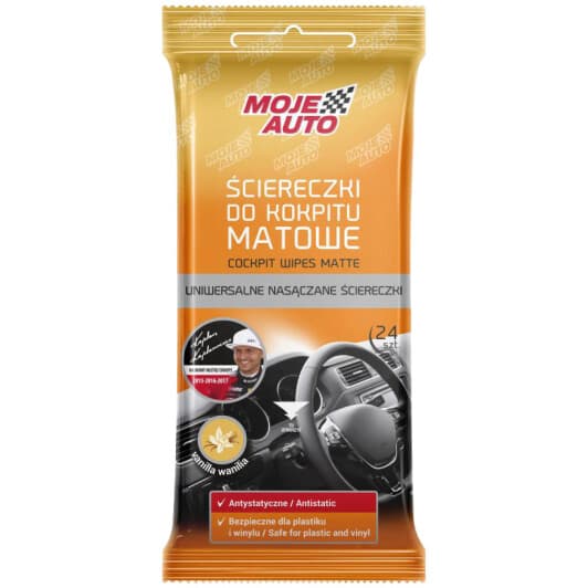 Салфетки Moje Auto Cockpit Wipes Matte 19-609 из нетканого материала 24 шт