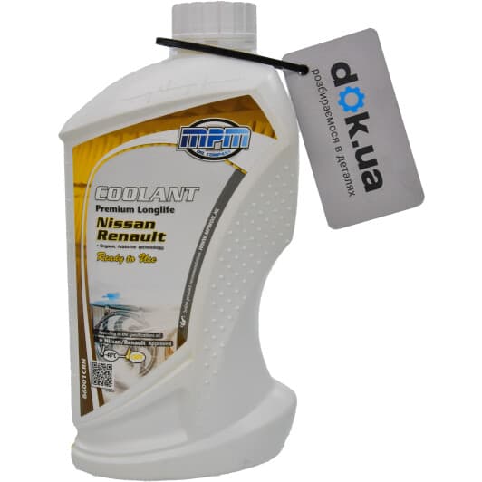 MPM Premium Longlife Nissan/Renault жовтий -40 °C готовий антифриз
