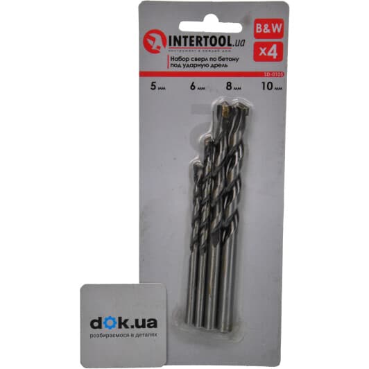 Набор сверл Intertool спиральных по кирпичу и бетону SD-0105 5-10 мм 4 шт.