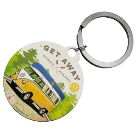 Брелок Nostalgic art Bulli Get Away с логотипом Volkswagen синий + желтый 48027