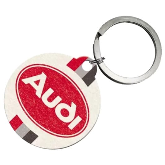 Брелок Nostalgic art з логотипом Audi білий + червоний 48039