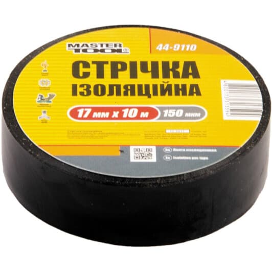 Изолента MasterTool 449110 черная ПВХ 17 мм х 10 м 10 шт