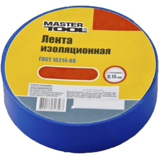 Изолента MasterTool 449020 синяя ПВХ 17 мм х 20 м 10 шт