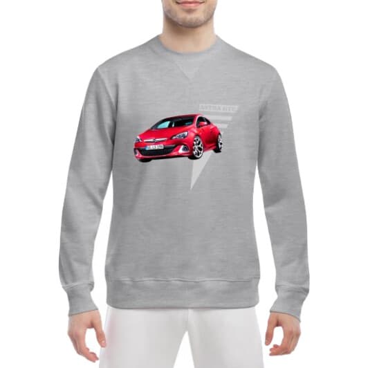 Свитшот мужской Globuspioner Opel Astra GTC спереди класический рукав серый