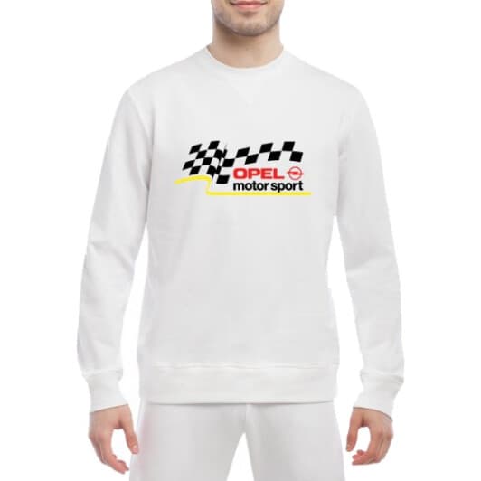 Свитшот мужской Globuspioner Opel Motor Sport спереди класический рукав белый