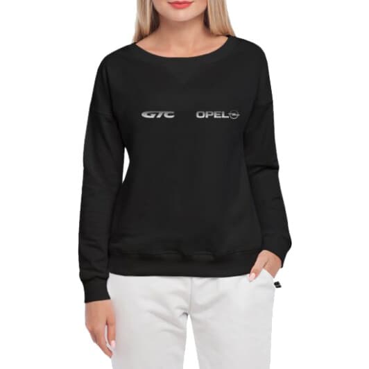 Світшот жіночий Globuspioner Opel GTC принт спереду спущений рукав чорний