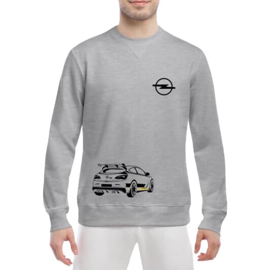 Свитшот мужской Globuspioner Opel 100 спереди класический рукав серый