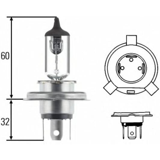 Автолампа Behr Hella Standard H4 P43t-38 75 W прозрачная 8gj002525251