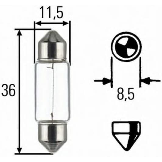 Автолампа Behr Hella Standard C5W SV8,5 5 W прозора 8gm002092241