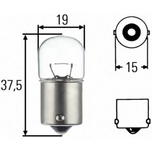 Автолампа Behr Hella Heavy Duty R10W BA15s 10 W прозора 8GA002071251