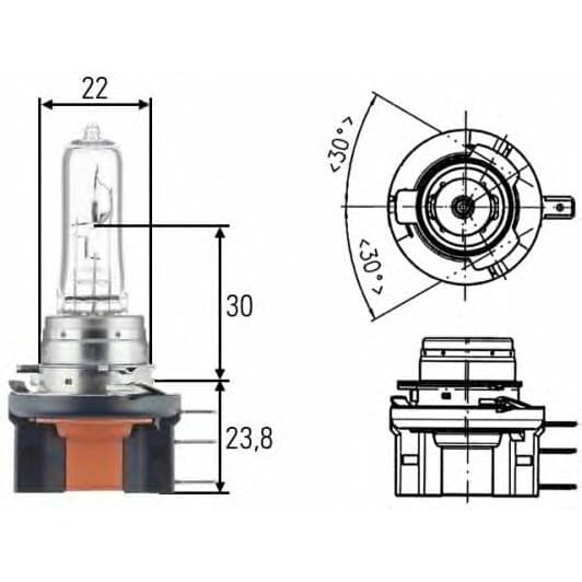 Автолампа Behr Hella Standard H15 PGJ23T-1 55 W прозора 8GJ168119001