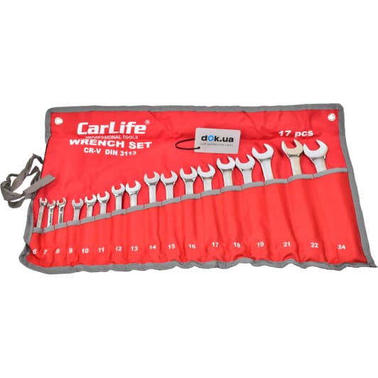 Набір ключів ріжково-накидних Carlife WR4217 6-24 мм 17 шт