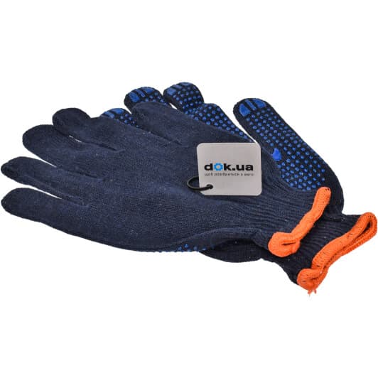 Перчатки рабочие Дорожная Карта трикотажные с покрытием ПВХ черные