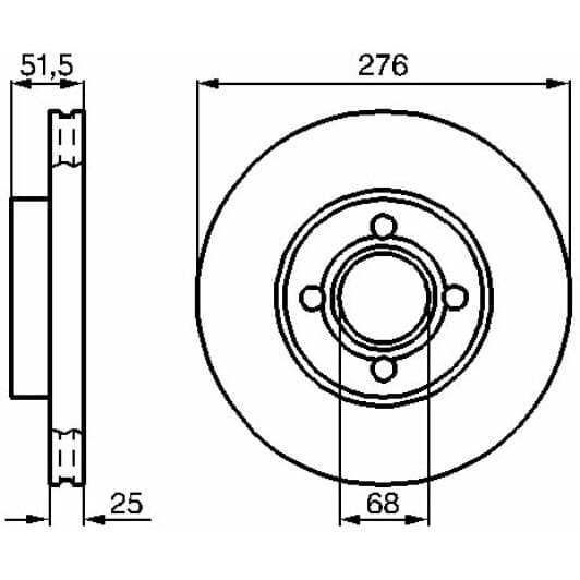 0 986 478 549 Bosch Тормозной диск для Audi 90