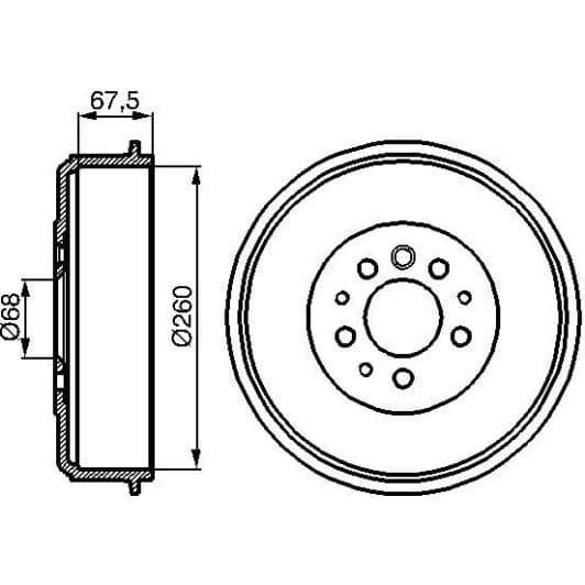 0 986 477 046 Bosch Тормозной барабан для Volkswagen Transporter