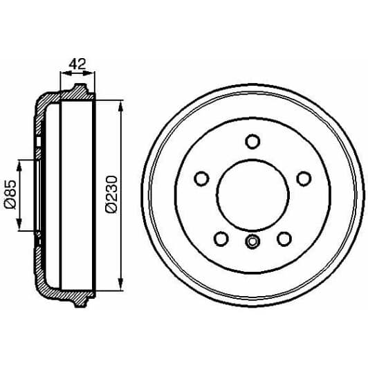 0 986 477 101 Bosch Тормозной барабан для Mercedes T1