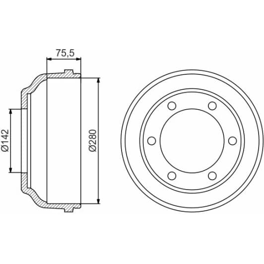 0 986 477 195 Bosch Тормозной барабан для Ford Transit