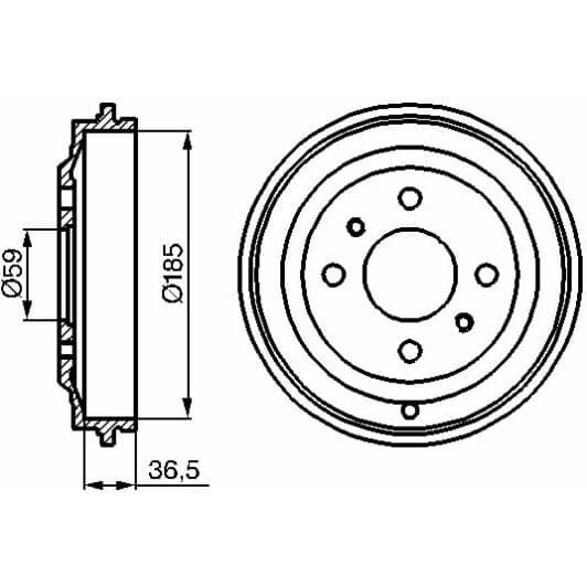 0 986 477 125 Bosch Гальмівний барабан