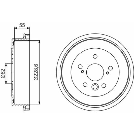 0 986 477 168 Bosch Гальмівний барабан для Toyota RAV4