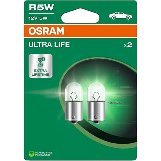 Автолампа Osram Ultra Life R5W BA15s 5 W прозрачная 5007ULT-2BL