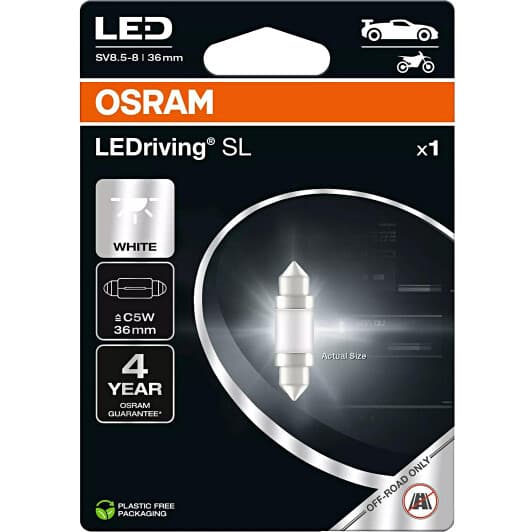 Автолампа Osram LEDriving Standard C5W SV8,5-8 0,5 W белая 6418DWP-1BL