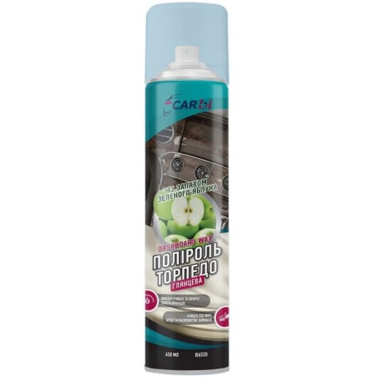Поліроль для салону CarBI Dashboard Wax зелене яблуко 650 мл