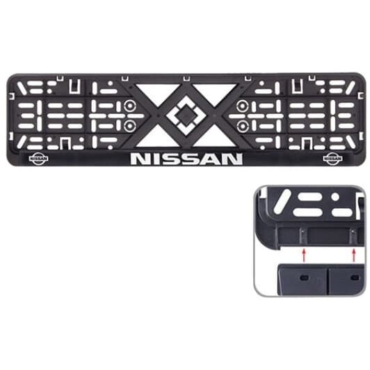 Рамка номерного знака Vitol 50269 колір чорний на Nissan