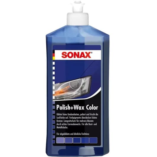 Кольоровий поліроль для кузова Sonax Polish & Wax Color NanoPro синій