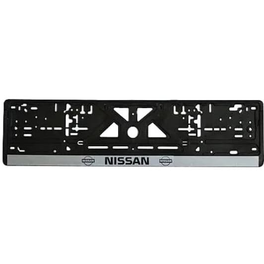 Рамка номерного знака Штурмовик 18352 цвет чёрный с серебристым на Nissan