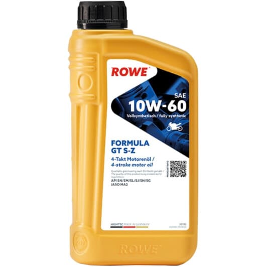 Моторное масло 4T Rowe Formula GT S-Z 10W-60 синтетическое