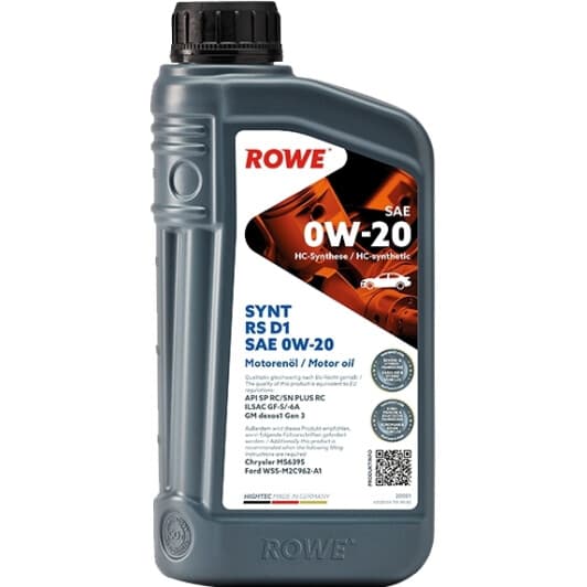 Масло Rowe Synt RS D1 0W-20