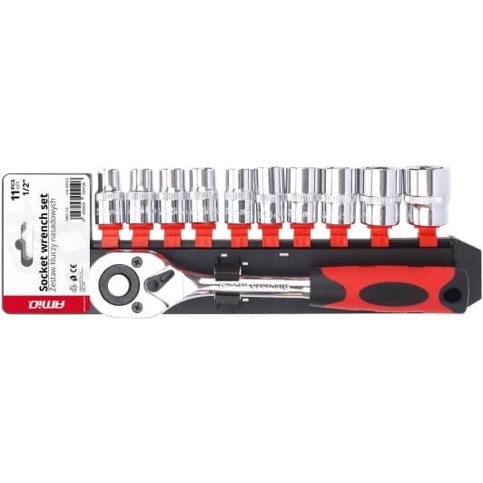 Набор торцевых головок и комплектующих Amio 02412 1/2" (11 пр.)