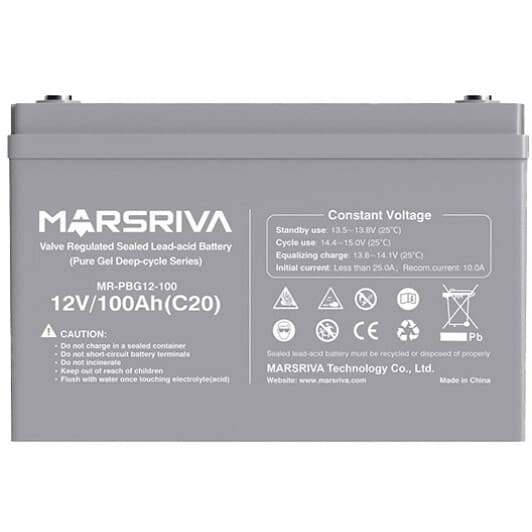 Акумулятор для дбж Marsriva MRPBG12100 100 Аг 12 В