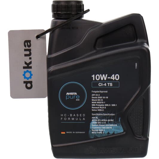 AVISTA Pure EVO CI-4 TS 10W-40 (1 л) моторна олива