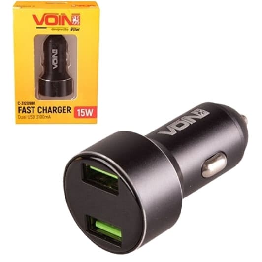 USB зарядка в авто Voin C-31209BK