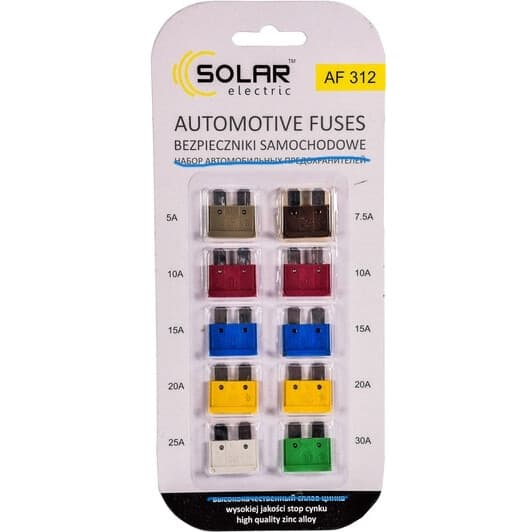 Набір запобіжників Solar af312 FT midi (normal) 10 шт.