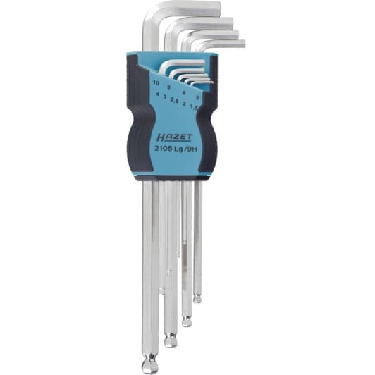 Набір ключів шестигранних Hazet 2105LG9H 1,5-10 мм з кулеподібним наконечником 9 шт