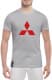 Футболка мужская Globuspioner классическая Mitsubishi Big Logo Sign серый спереди