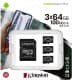 Карта памяти Kingston Canvas Select Plus microSDXC 64 ГБ с SD-адаптером SDCS2/64GB-3P1A