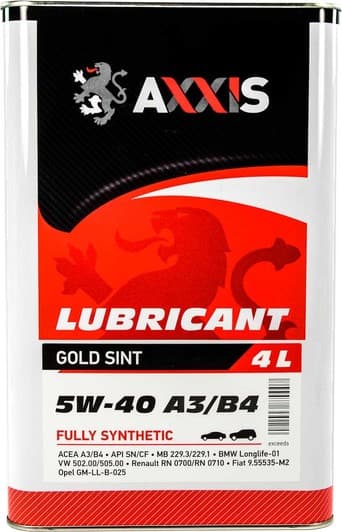 Axxis Gold Sint A3/B4 5W-40 (4 л) моторное масло