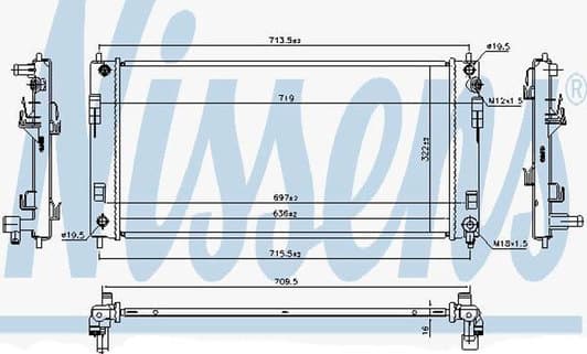 68737 Nissens Радиатор охлаждения двигателя для Nissan Leaf