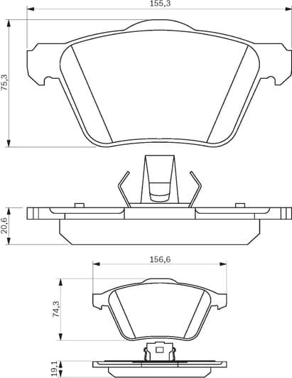 0 986 494 159 Bosch Гальмівні колодки для Volvo XC90