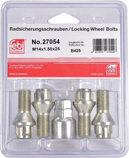 Комплект болтів-секреток із ключем Febi 27054