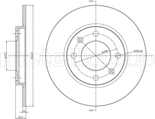 23-0271 Metelli Тормозной диск