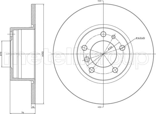 23-0187 Metelli Тормозной диск для BMW 5 Series