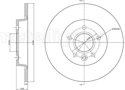 23-0686C Metelli Тормозной диск