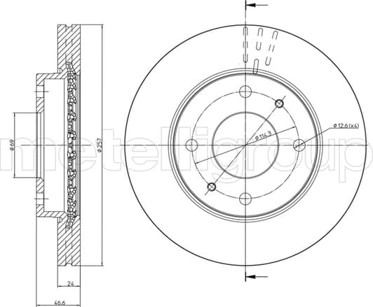 23-0591 Metelli Тормозной диск