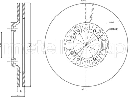 23-0463 Metelli Гальмівний диск