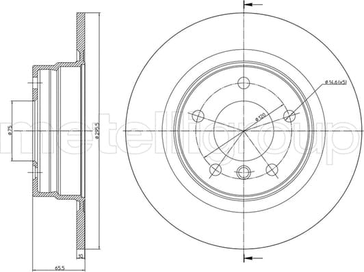 23-0814C Metelli Тормозной диск
