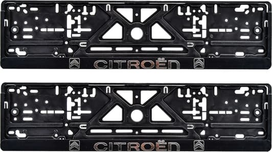 Комплект рамок номерного знака Poputchik 24-003 колір чорний на Citroen